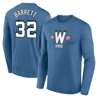 Men's Washington Nationals Aaron Barrett Blue 2025 City Connect Fuse Long Sleeve T-Shirt