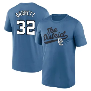 Men's Washington Nationals Aaron Barrett Blue 2025 City Connect Fuse Script Team Phrase Performance 2.0 T-Shirt