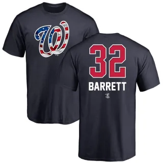 Men's Washington Nationals Aaron Barrett Navy Name and Number Banner Wave T-Shirt