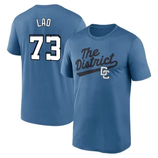 Men's Washington Nationals Sauryn Lao Blue 2025 City Connect Fuse Script Team Phrase Performance 2.0 T-Shirt