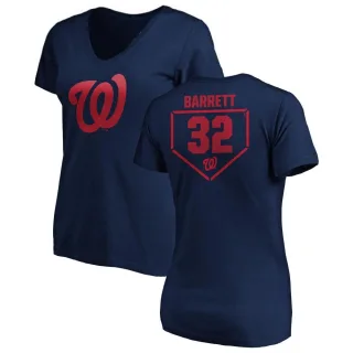 Women's Washington Nationals Aaron Barrett Navy RBI Slim Fit V-Neck T-Shirt