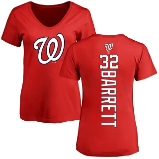 Women's Washington Nationals Aaron Barrett Red Backer Slim Fit T-Shirt