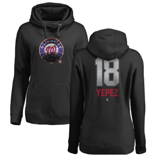 Women's Washington Nationals Juan Yepez Black Branded Midnight Mascot Pullover Hoodie -