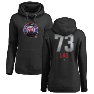 Women's Washington Nationals Sauryn Lao Black Branded Midnight Mascot Pullover Hoodie -